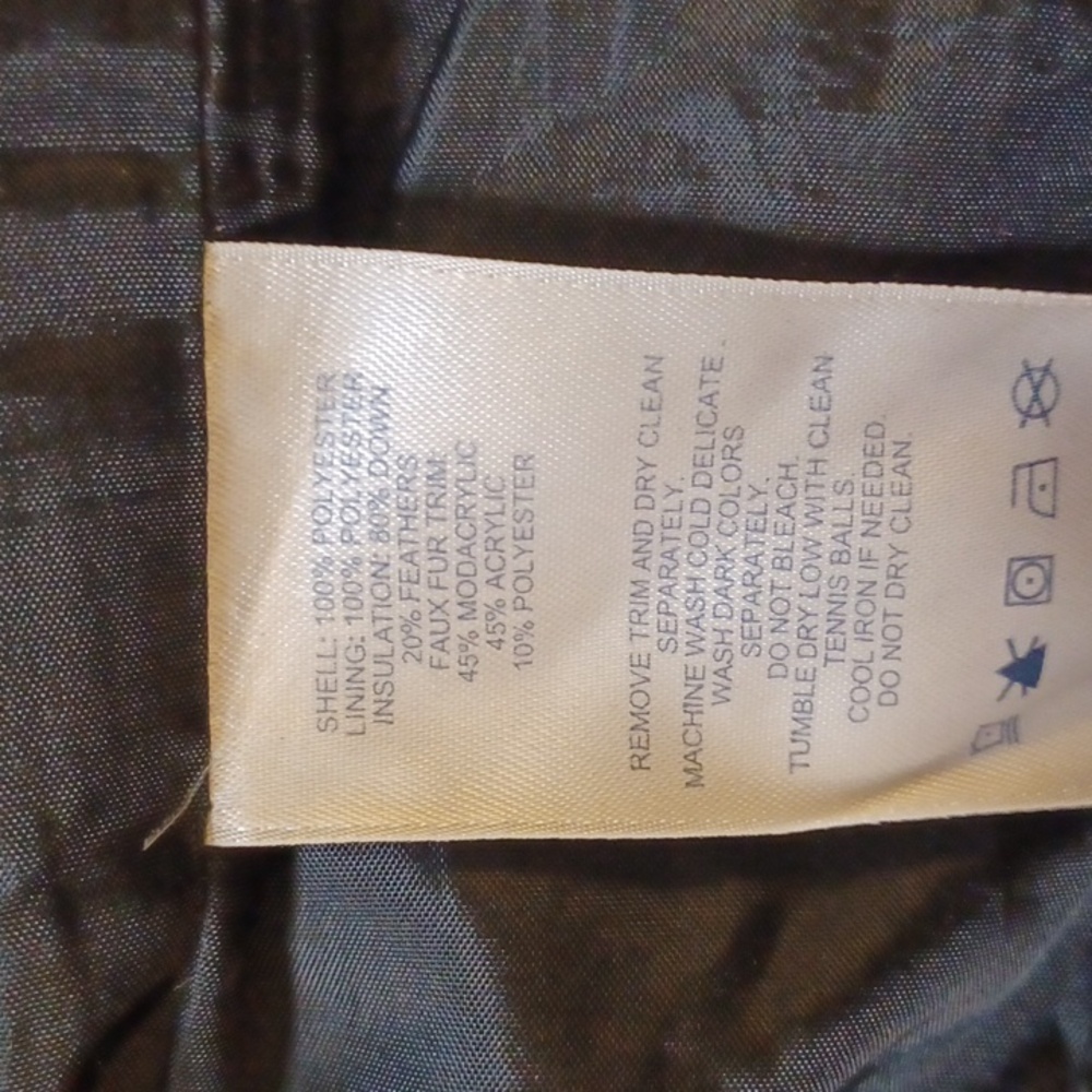 LAND'S END Women's Black Down/Feather 3/4 Coat. MP (10-12) - Picture 13 of 14